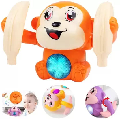 Dancing and Spinning Rolling Doll Tumble Toy Voice Control Banana Monkey  (Multicolor)