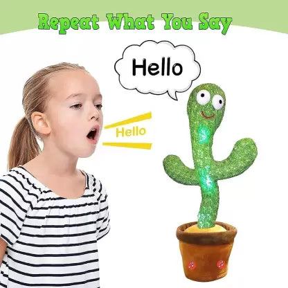 Lighting,Singing Cactus Recording and Repeat Your Words for Education Toys  (Green)