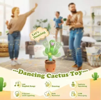 Lighting,Singing Cactus Recording and Repeat Your Words for Education Toys  (Green)