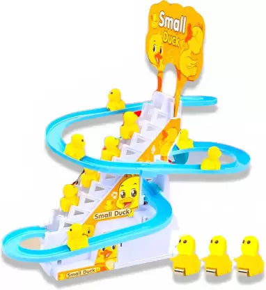 Duck Slide Toy Set, Automatic Stair-Climbing Race Track Set, Lights & Musical  (Multicolor)