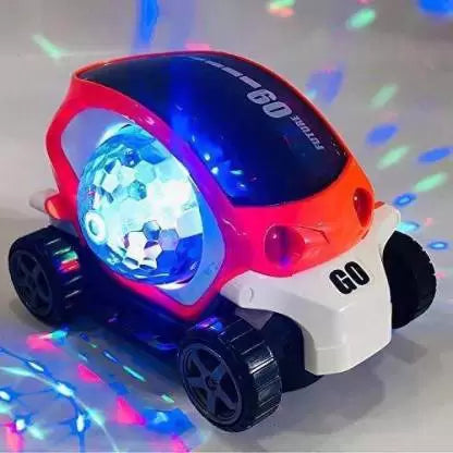 Sports Future 09 Musical Stunt Car Rotate 360� with Flashing Light & Music  (White, Orange)