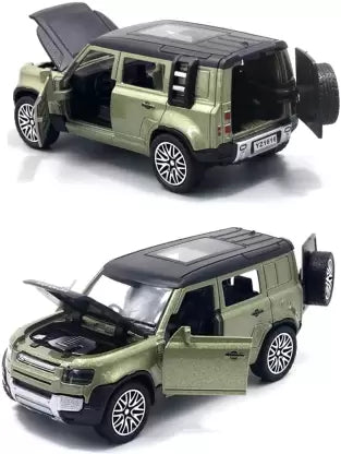 Land Rover Defender 1:36 Diecast Model With Openable Doors and Bonnet For Kids  (Green, Pack of: 1)