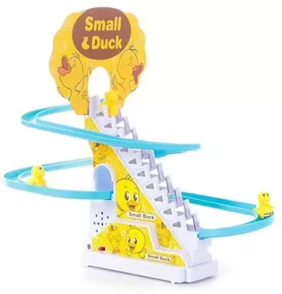 Duck Slide Toy Set, Automatic Stair-Climbing Race Track Set, Lights & Musical  (Multicolor)