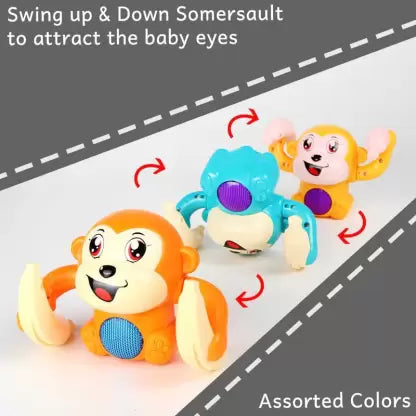 Dancing and Spinning Rolling Doll Tumble Toy Voice Control Banana Monkey  (Multicolor)