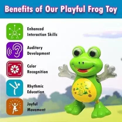 Nabhu Enterprises Plastic Musical and Dancing Frog Toy with Lights, Dancing Walking  (Green)