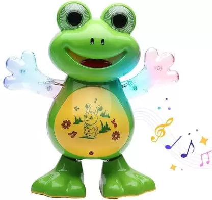 Nabhu Enterprises Plastic Musical and Dancing Frog Toy with Lights, Dancing Walking  (Green)